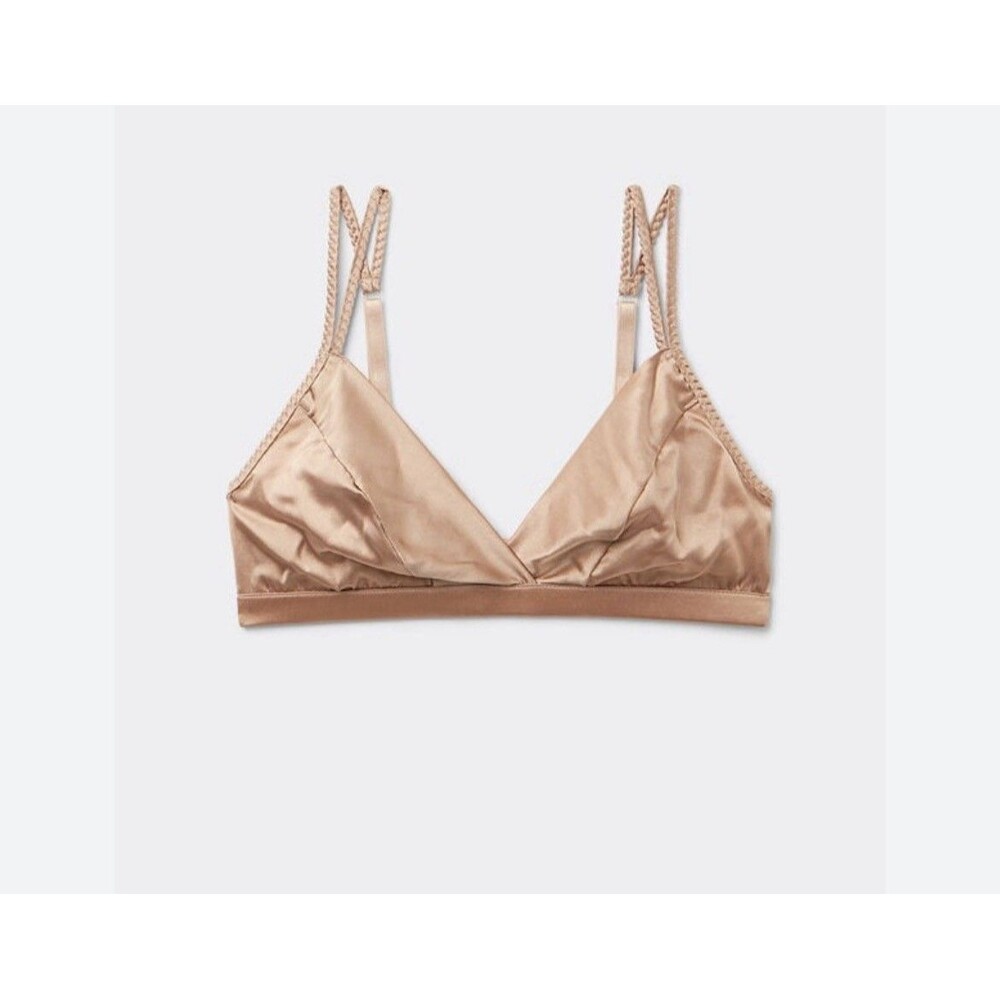 Intimissimi Women’s Emma Silk Triangle Bra Lace Size 36 C Natural Rose Satin